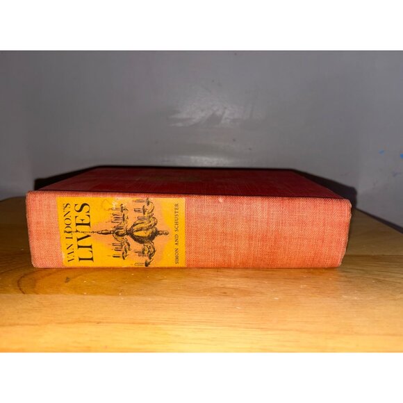 Van Loons Lives Hardcover Book 1942 Simon & Schuster Vintage Red Cloth Cover - Picture 5 of 15